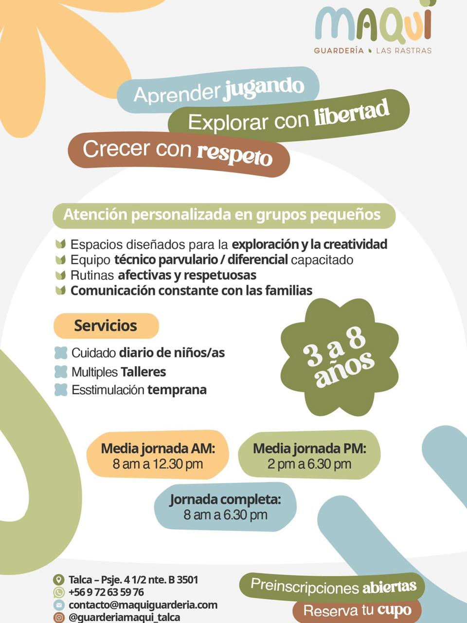 Flyer base de Maqui Guardería